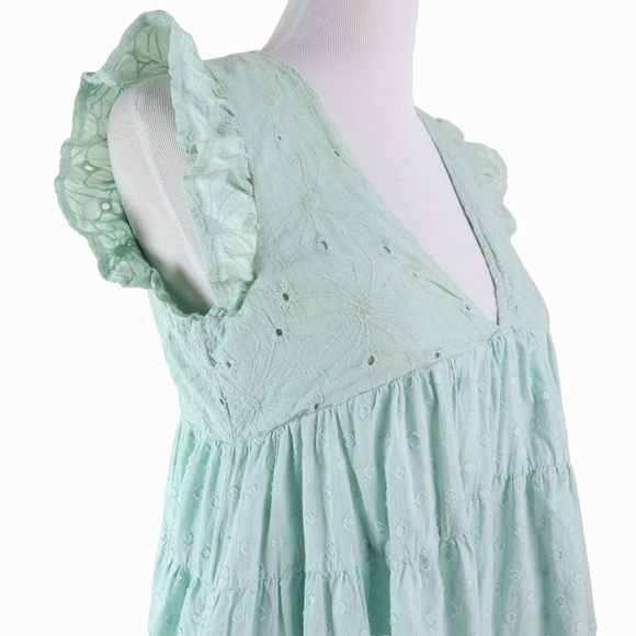 Talulah Size S Hidden Romper Babydoll Dress V Neck Sage Green - Picture 8 of 12